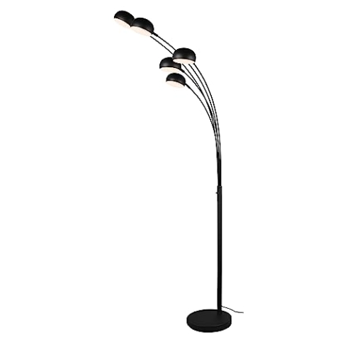 Reality Leuchten Bogenleuchte Dito R46155032, Metall Schwarz matt, exkl. 5x E14