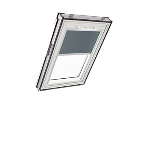 Original Roto Verdunkelungsrollo ZRV - Nahezu vollständige Verdunkelung - Führungsschiene Silber - Für Dachfenster der Baureihe Q - Größe 094/160 | 09/16 - Stofffarbe Dunkelgrau