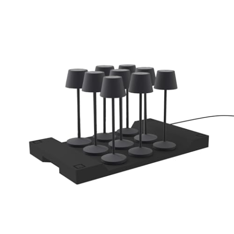 Lumisky EMILY ROCK Tischleuchte, kabellos, LED, warmweiß, dimmbar, Höhe 25 cm, mit Ladeplatte, 9 Stück