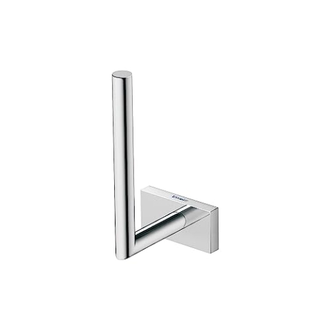 Duravit Ersatzrollenhalter Karree, Toilettenpapierhalter für 1 Rolle, Klopapierhalter Wandmontage, Chrom