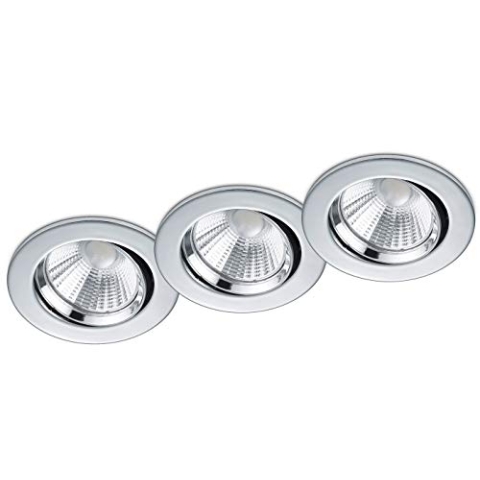 Trio Leuchten LED Einbauleuchten Pamir 3er-Set 650510306, Metall Chrom, inkl. 3x 5,5 Watt LED