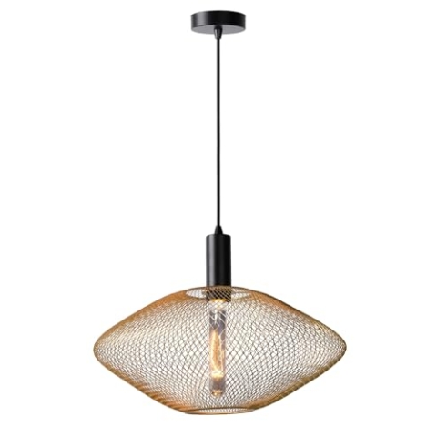 LUCIDE MESH - Pendelleuchten - Ø 45 cm - 1xE27 - Mattes Gold/Messing