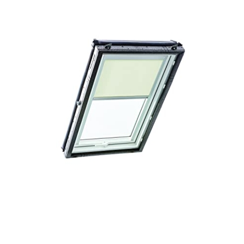 Original Roto Rollo Exclusiv ZRE für Roto Dachfenster - Führungsschiene Silber - Tageslichtrollo für Baureihe Designo R4/R7 und Classic 43/73 - Größe 065/118 | 06/11 - Stofffarbe Hellbeige