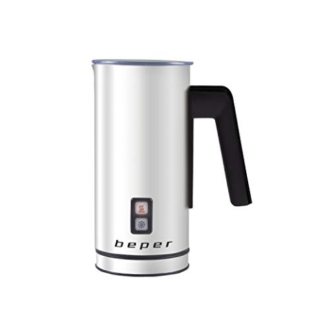 BEPER BB.210 Milchaufschäumer, Automatischer Milchaufschäumer aus Stahl für Cappuccino, Milch, heiße Schokolade, geschüttelten Kaffee, heißen und kalten Schaum