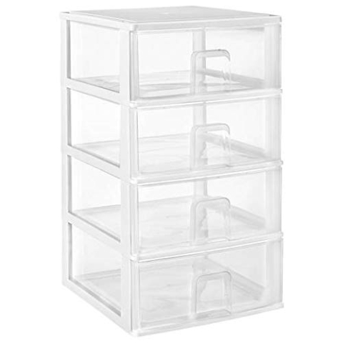 Great Plastic Tolles Kunststoff Kunststoff Set 4 stapelbar 380 x 370 x 626 mm Natur Schublade (Mod. 4.4), weiß, One Size