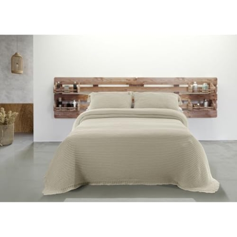 Hosteline Tagesdecke Marbella Beige Elfenbein Bett 90/105