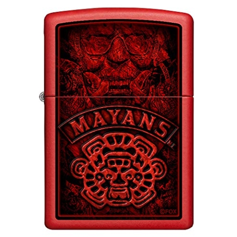 ZIPPO – Sturmfeuerzeug, MAYANS ™©M.C., Color Image, Red Matte, nachfüllbar, in hochwertiger Geschenkbox