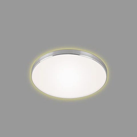 BRILONER - LED Deckenlampe mit indirektem Licht, warmweiße Lichtfarbe, 18 Watt, 1850 Lumen, LED Lampe, Deckenleuchte, Wohnzimmerlampe, Schlafzimmerlampe, Küchenlampe, 35,5x6,5 cm, Alufarbig