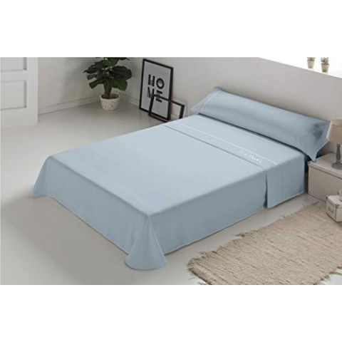 Pierre Cardin Arcadia Bettwäsche-Set, 100% Baumwolle, Blau, Bett 90 cm