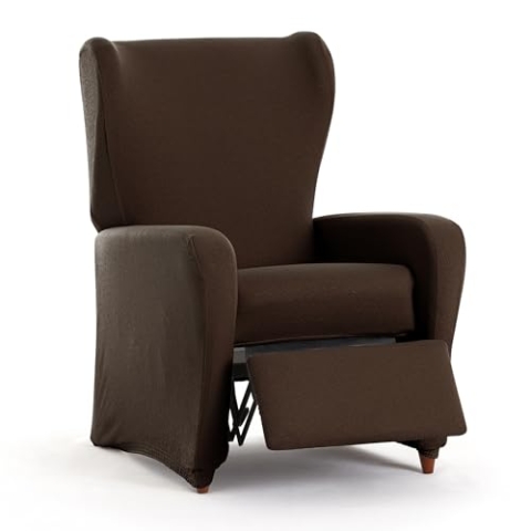 Eysa Bi-elastischer Sofabezug für Relax-Sessel, Farbe: Braun, Design Harlem