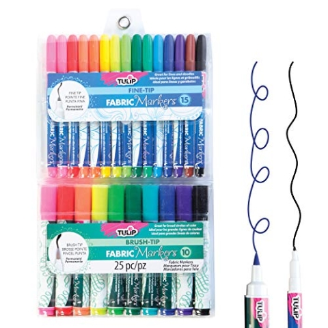 Tulip I Love schaffen Stoff Marker feine und Spitze 25/pkg-Assorted