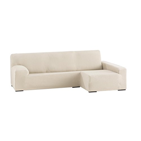 Eysa elastisch sofa überwurf chaise longue rechts, frontalsicht, Polyester-Baumwolle, 00-ecru, 250-310 cm
