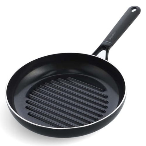 GreenPan SmartShape Gesunde keramische Antihaft-Grillpfanne 28 cm, PFAS-frei, Induktionsgeeignet, Backofenfest, Spülmaschinenfest, Schwarz