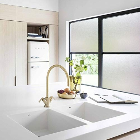 Ambiance Sticker Klebefolie, einfarbig, Blickdicht, für Fenster, elektrostatisch, Blickdicht, für Fenster, Anti-UV – H 45 cm x L 3 m