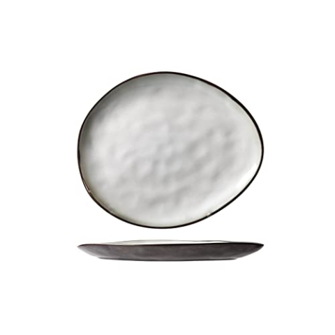 Cosy & Trendy Teller oval, aus Porzellan, flach, 19,5 x 16 cm, 6 Stück