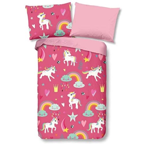 Good Morning 2505 Flanell-Bettbezug für Kinder, 135 x 200 + 1 x 80 x 80 cm, 135 x 200 cm, Blau