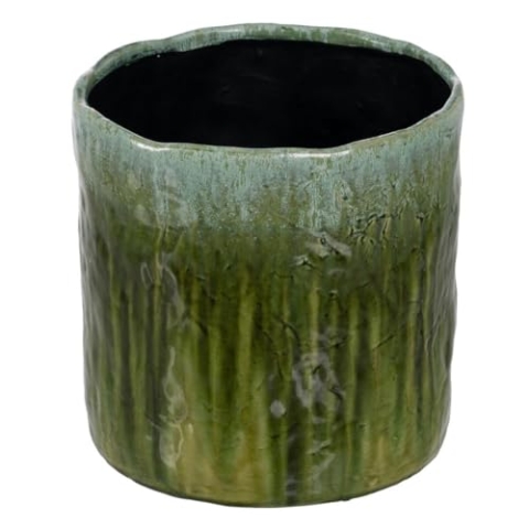 BigBuy Garden Pflanztopf grün Keramik 31 x 31 x 31 cm
