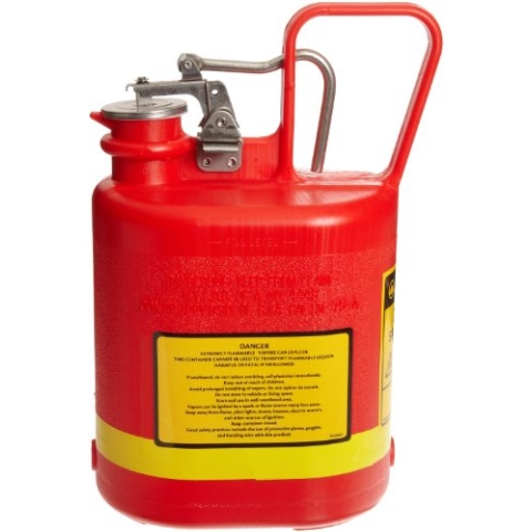 Justrite Ovale Sicherheitsflasche aus Polyethylen, 4 L, Rot