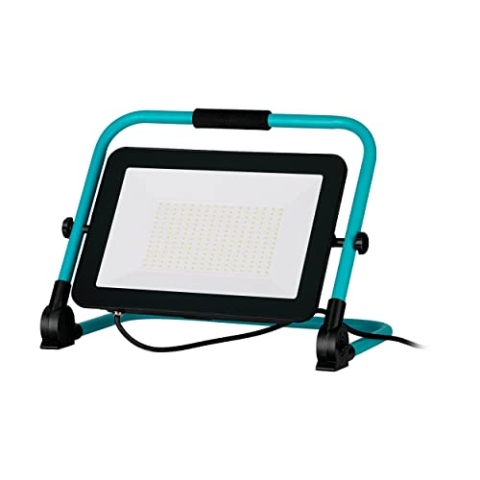 EGLO LED Baustrahler, tragbare Arbeitsleuchte aus Aluminium und Kunststoff, Arbeitsscheinwerfer in türkis und schwarz, Werkstattlampe schwenkbar, IP65, neutralweiß, 11900lm