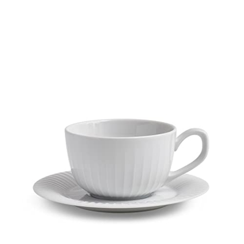 Kähler Kaffeetasse mit Untertasse 25 cl Hammershøi legendär Zeitlos, Weiss