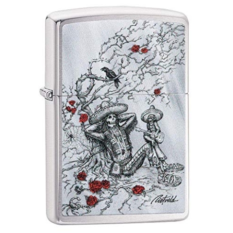 Zippo – Rick Rietveld - Chrome Brushed – Sturmfeuerzeug, nachfüllbar, in hochwertiger Geschenkbox 49144