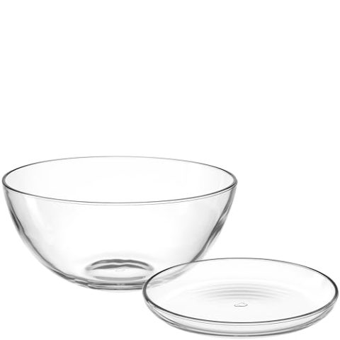 LEONARDO HOME CUCINA Schalenset • 5 tlg. Set • Glasteller und Servierschale • Für Frühstück, Dessert, Snacks • Kombinierbar im Alltag • Schlicht und modern • Ideal als Tischgedeck • klar • 066350