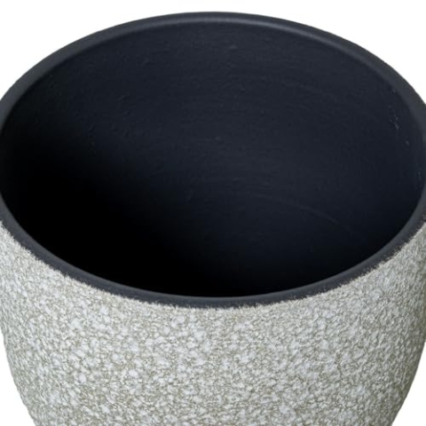 Alexandra House Living Blumentopf-Set, Weiß, Gold, Keramik, 3-teilig