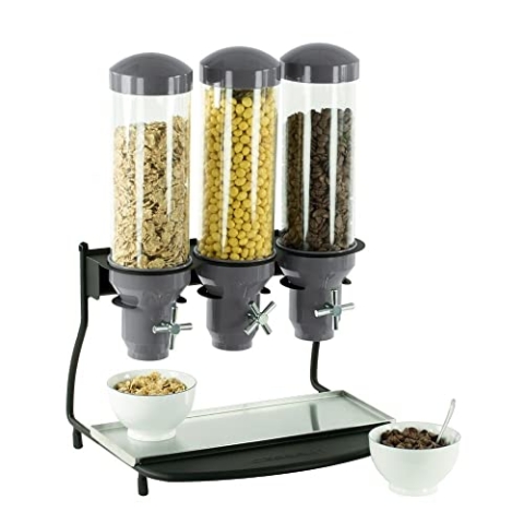 Casselin CDC3 Müsli-Spender mit 3 Röhren, Acrylnitril-Butadien-Styrol (ABS), Rvs