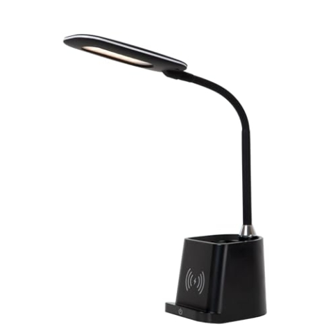 LUCIDE PENNY - Schreibtischlampe - LED Dim. - 1x4,7W 3000K - Mit kabellosem Ladegerät - Schwarz