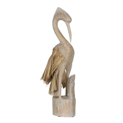 BigBuy Home Dekofigur Weiß Natur Reiher 20 x 10 x 62 cm