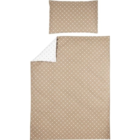 Meyco Baby X Mrs.Keizer Louis Bettwäsche, Juniorbett (atmungsaktives Material, Bettbezug aus 100% Baumwolle, inklusive Kopfkissenbezug, Maschinenwaschbar, Maße: 120 x 150 cm), Taupe