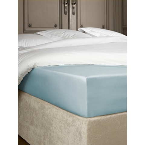 De Witte Lietaer Bumblebee Spannbettlaken, Perkal Luxe, Baumwolle, Ice Blue, 180 x 200 x 40 cm
