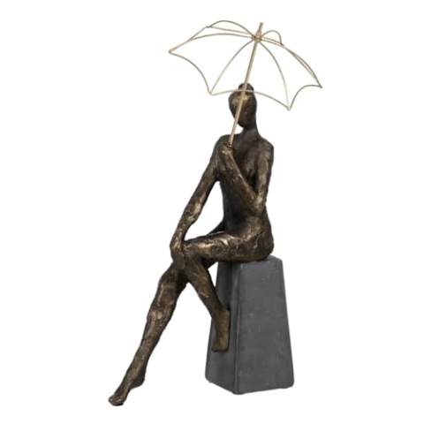 BigBuy Home Dekorative Figur Kupfer Frau 25 x 17,5 x 44 cm