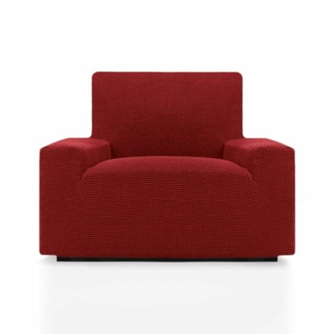 SOFASKINS® super elastischer überzug, Sofabezug 1 sitzer, atmungsaktiv, bequem und langlebig, Sofa überzug, Einfach anzubringen, Maße (70-110Cm), Farbe Rot