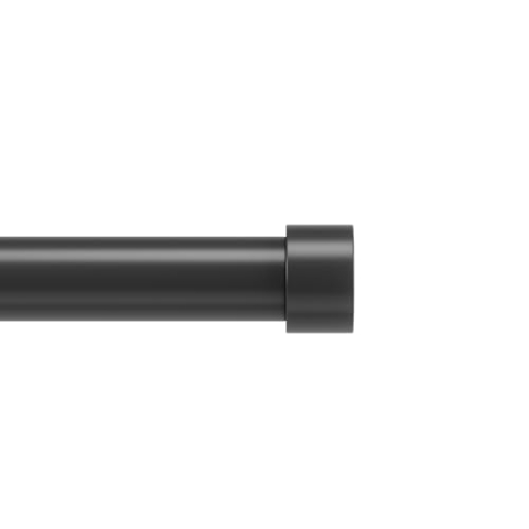 Umbra Cappa 2,5 cm Durchmesser, Ausziehbare Teleskop-Vorhangstange, Set beinhaltet 1 Gardinenstange, Wandhalter, Befestigungsmaterial und Endstücke, 91-168 cm, 1, Matte Black