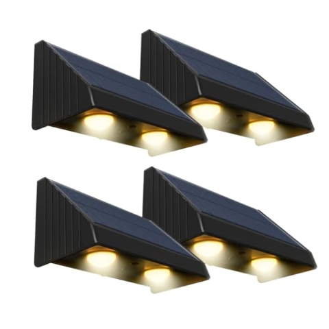 Lumisky 4 x Solar-LED-Wandleuchten, warmweiß, 4 x KYLA H6 cm
