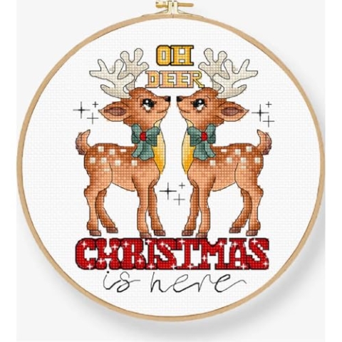 Letistitch L9912 Oh Deer Christmas is Here – Reifen im Lieferumfang enthalten