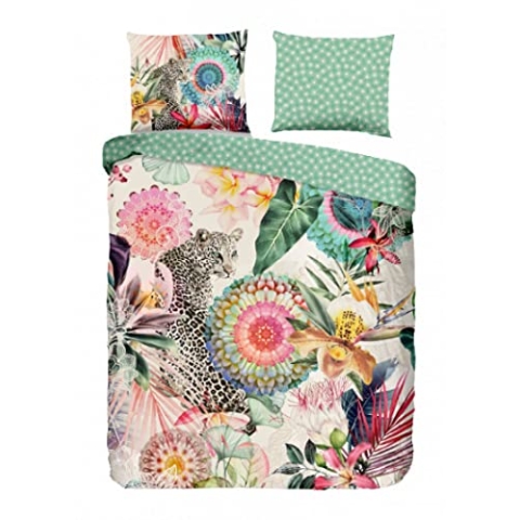 Bettbezug für Einzelbett, 140 x 200 cm, Baumwollsatin, Mehrfarbig Nr. 7157