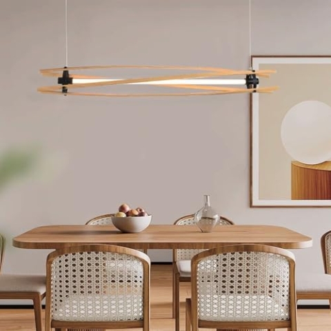 V-TAC Designer-Deckenleuchte - IP20 - Holz + Schwarz - 15W- 1600 Lumen - 3000K