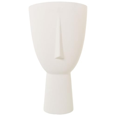 Alexandra House Living Ecru Vase, Keramik, Gesicht, 23 x 23 x 43 cm