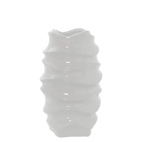 Alexandra House Living Vase, weiß, Keramik, glänzend, 18 x 17 x 31 cm