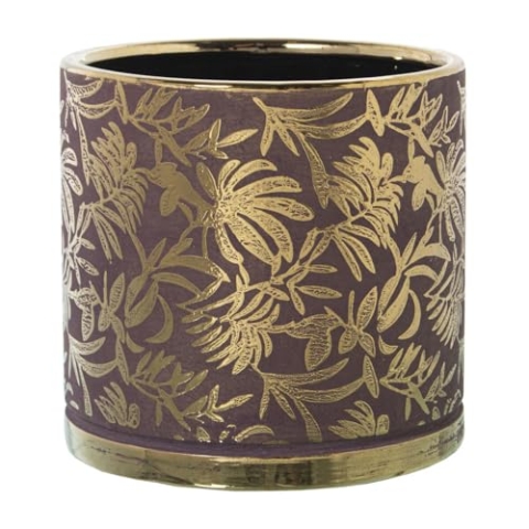 Alexandra House Living Blumentopf, Rosa, Gold, Keramik, 18 x 18 x 16 cm