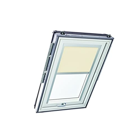 Original Roto Rollo Exclusiv ZRE für Roto Dachfenster - Führungsschiene Silber - Tageslichtrollo Baureihe Designo R6/R8, i8 und Classic 64/84 - Größe 094/118 | 09/11 - Stofffarbe Beige