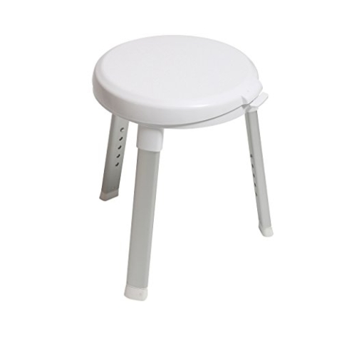 MSV 143916 Duschhocker Duschstuhl Badehocker Höhenverstellbar Badhocker 360° Drehbar Duschhilfe Duschsitz Badsitz aus Alu und Kunststoff