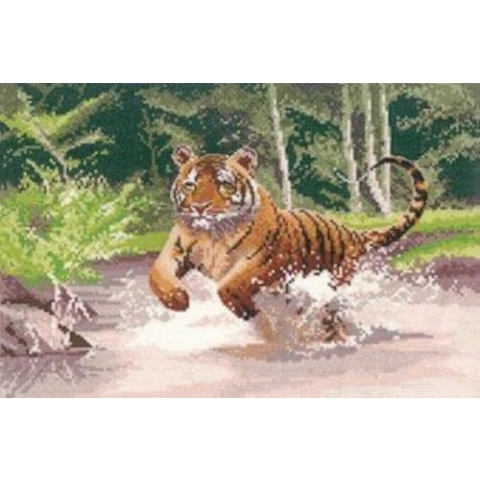 Kreuzstich Set mit Zählmuster "Tiger (A)"
