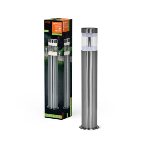 Ledvance ENDURA HYBRID HAGEN Außenleuchte, Hybridleuchte, 4W, 340lm, warmweiße Lichtfarbe, 3.000K Farbtemperatur, Edelstahl, IP44 & IP67 Schutzklasse, Solar- & Stromnetzbetrieb
