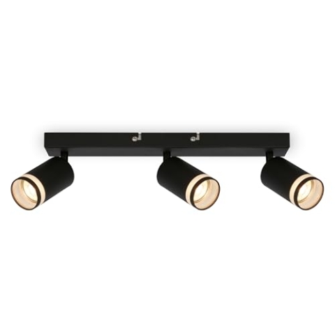 BRILONER - Deckenlampe mit seitl. Lichtauslass, schwenkbar, GU10, Deckenleuchte, Lampe, Wohnzimmerlampe, Schlafzimmerlampe, Küchenlampe, Deckenstrahler, Deckenbeleuchtung, 40cm, Schwarz
