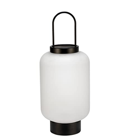 Pauleen 48253 LED Laterne Mobile Glow IP44 Timer Batterie incl. 1x0,2 Watt Outdoor Satin, Schwarz Glas, Kunststoff, Metall 2700 K