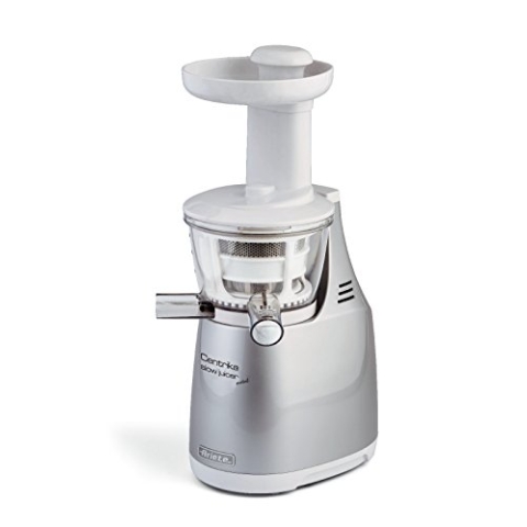 Ariete 00C016800AR0 Slow Juicer 168 mit nur 65 u/min für mehr und qualitativ besseren Saftertrag, Edelstahl, Silber/weiß, 150 W