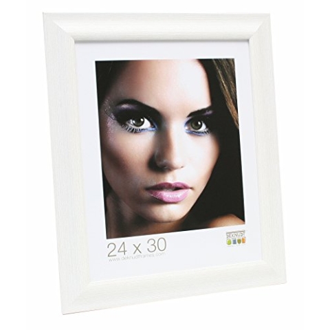 Deknudt Frames S45MF1 Bilderrahmen 40x40 Bilderrahmen Weiss, schräg abfallende Leiste, imitierte Maltechnik Kunststoff Fotokader
